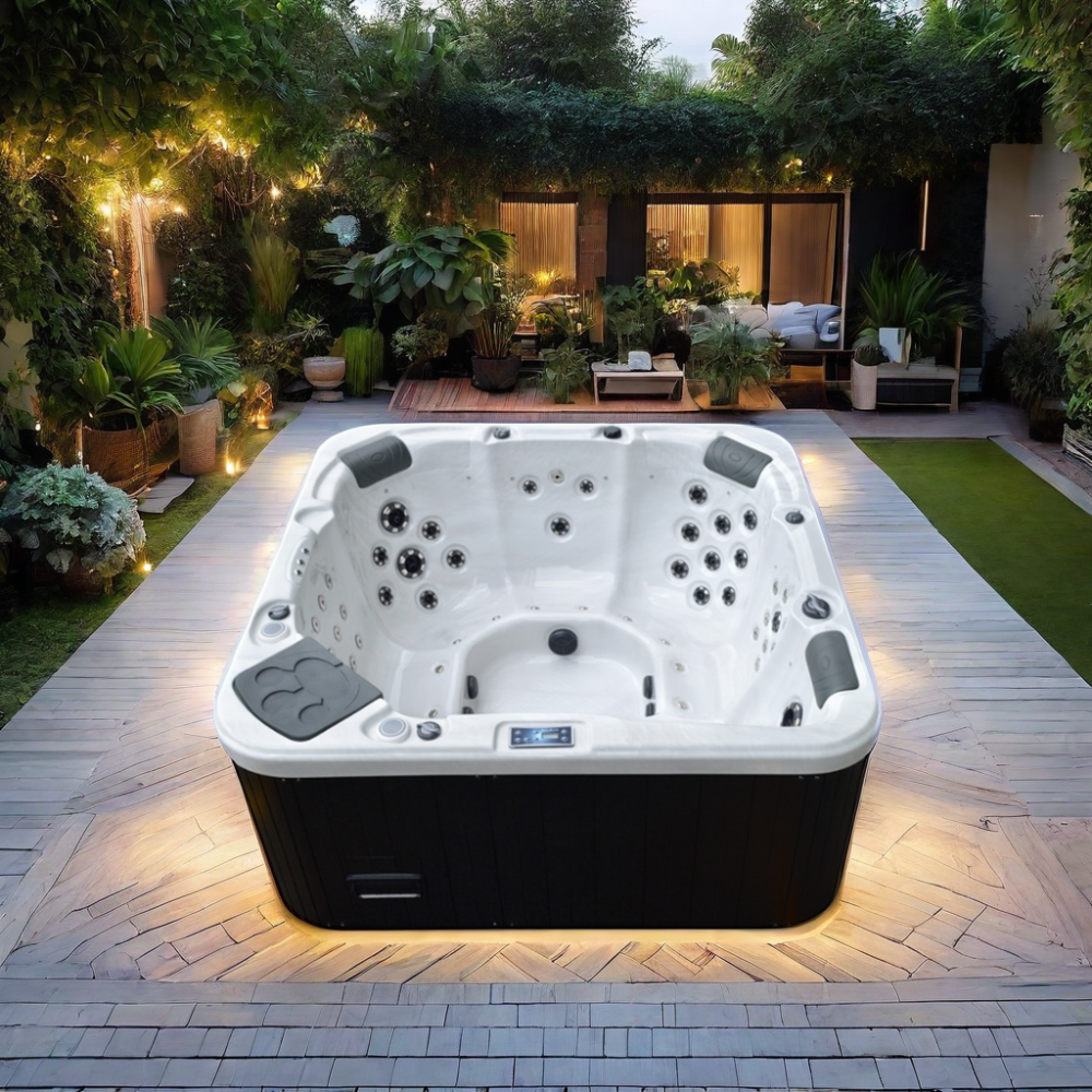 European Design Large US Acrylic Whirlpools Jacuzzii Balboa 50 Jets Massage Bath 5 Persons Outdoor Spa Pool