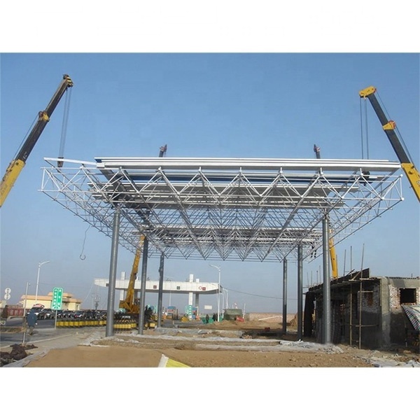 Customized Modern Low Cost Steel Structure Canopy Gas Station Shelter Petrol Station Roof