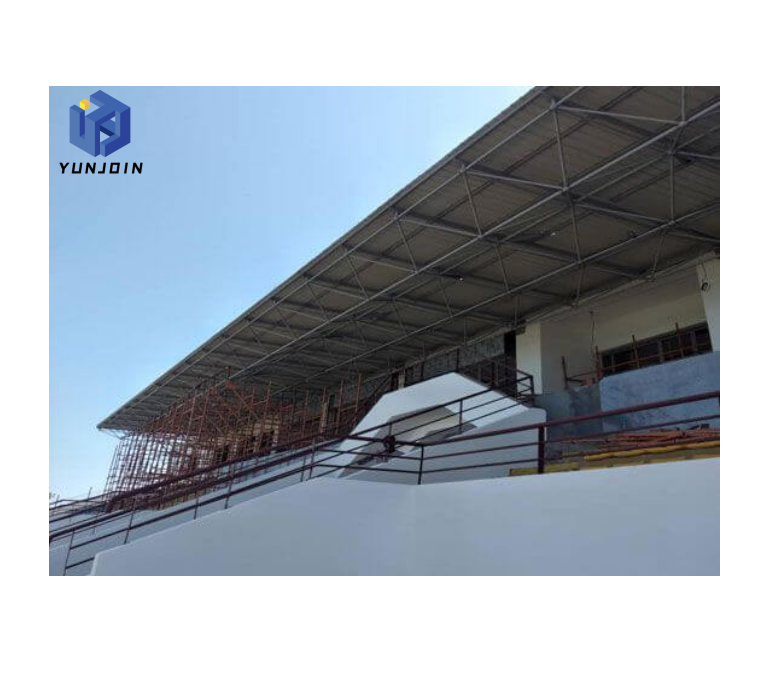 Yunjoin Prefabricated Steel structure Sport Football Stadium Bleacher Canopy With Space Frame Cantilever Design