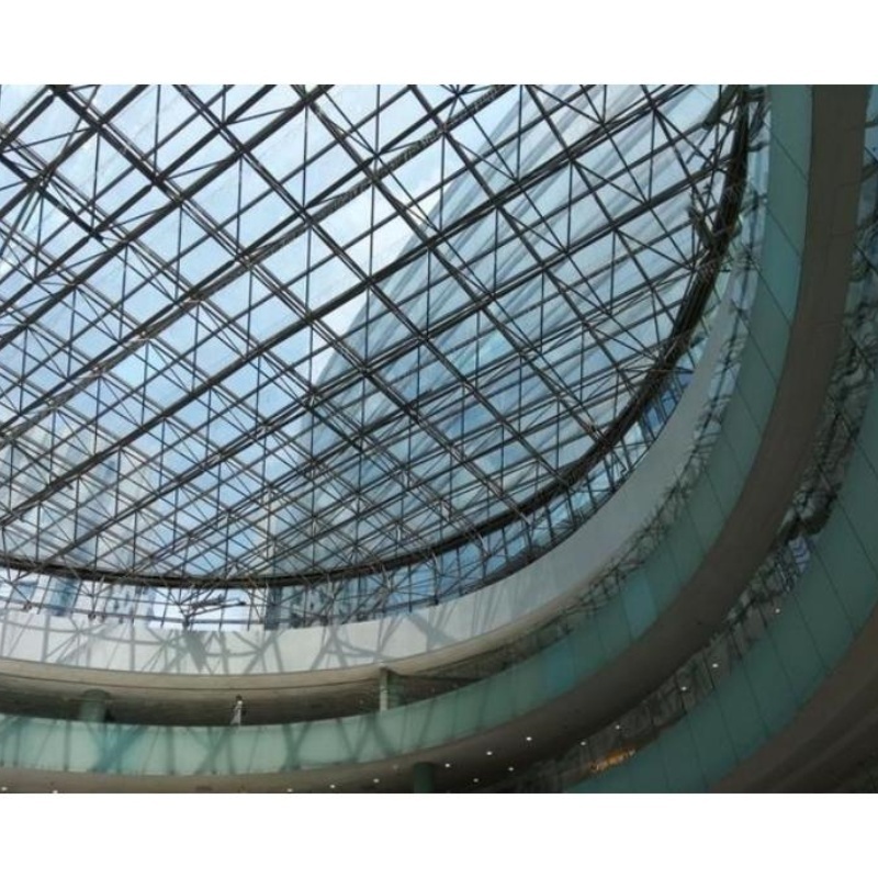 Customized building never-fading patterned tempered stained glass ceilings for church atrium skylight roof building