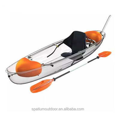 Spatium PC material Transparent Polycarbonate Kayak Clear Bottom crystal kayak canoe for 1 Person Fishing On Ocean