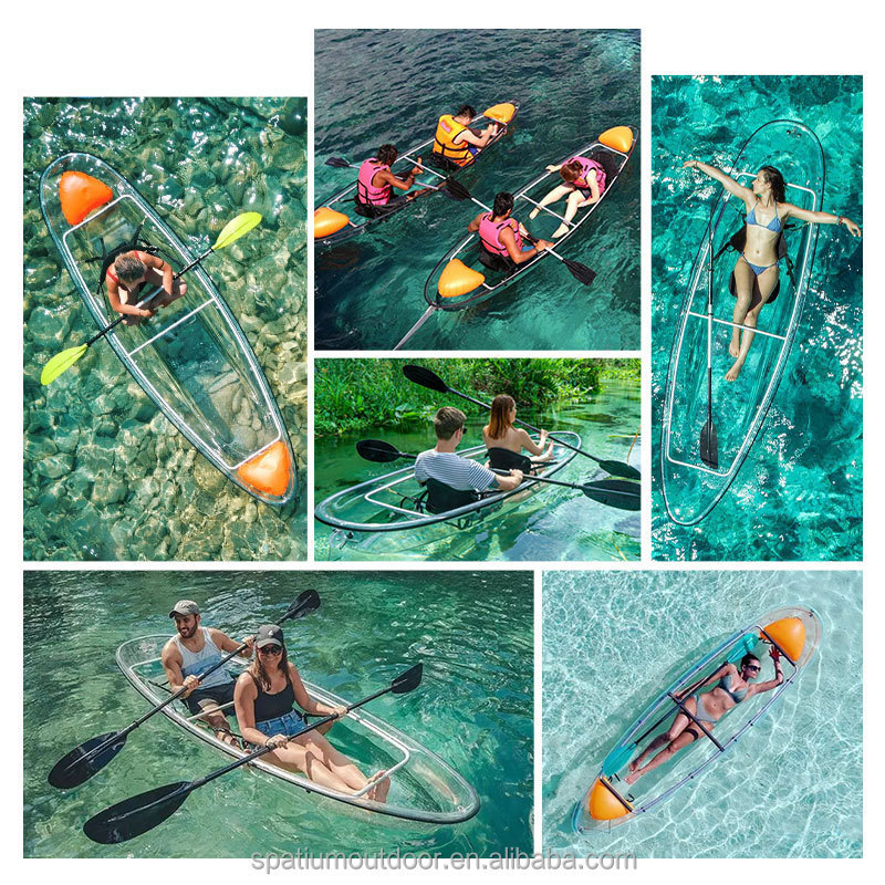 Spatium PC material Transparent Polycarbonate Kayak Clear Bottom crystal kayak canoe for 1 Person Fishing On Ocean