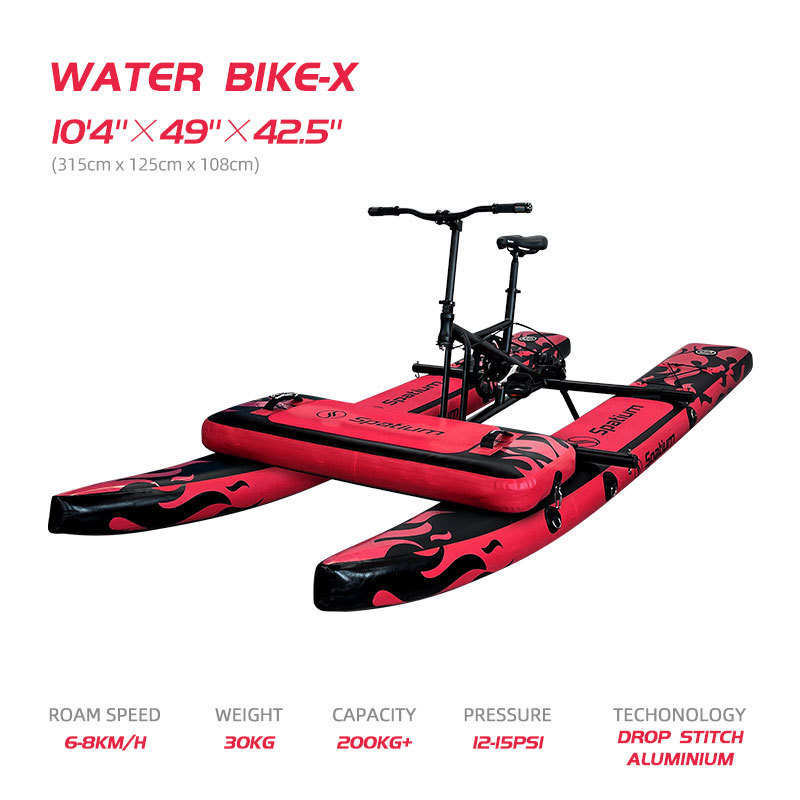 Spatium New Trendy Wholesale Outdoor Inflatable Floating One Seated Sea Cycle Water Pedal Bike For Sale