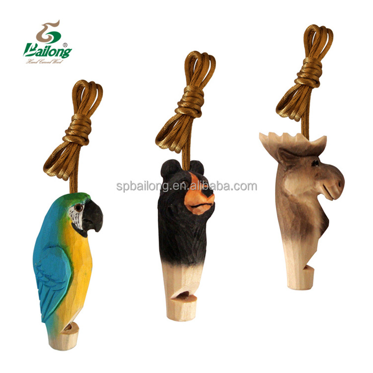 Souvenir gift  animal shape custom design kids wooden craft toy whistle