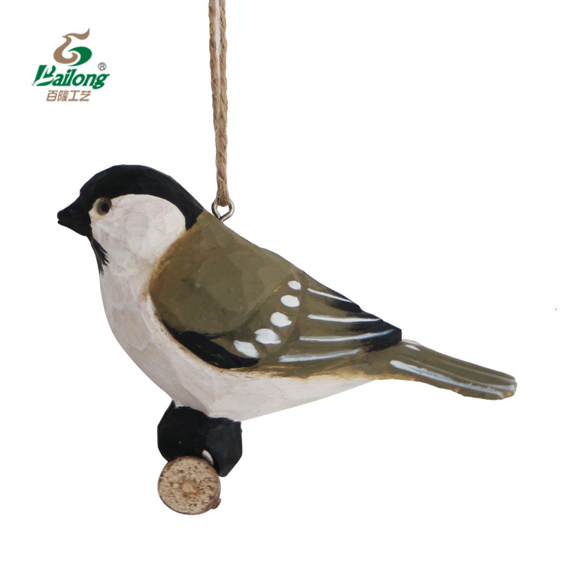 Professional factory wooden arts crafts home decor cute handmade wood carving bird