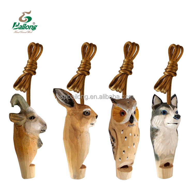 Souvenir gift  animal shape custom design kids wooden craft toy whistle