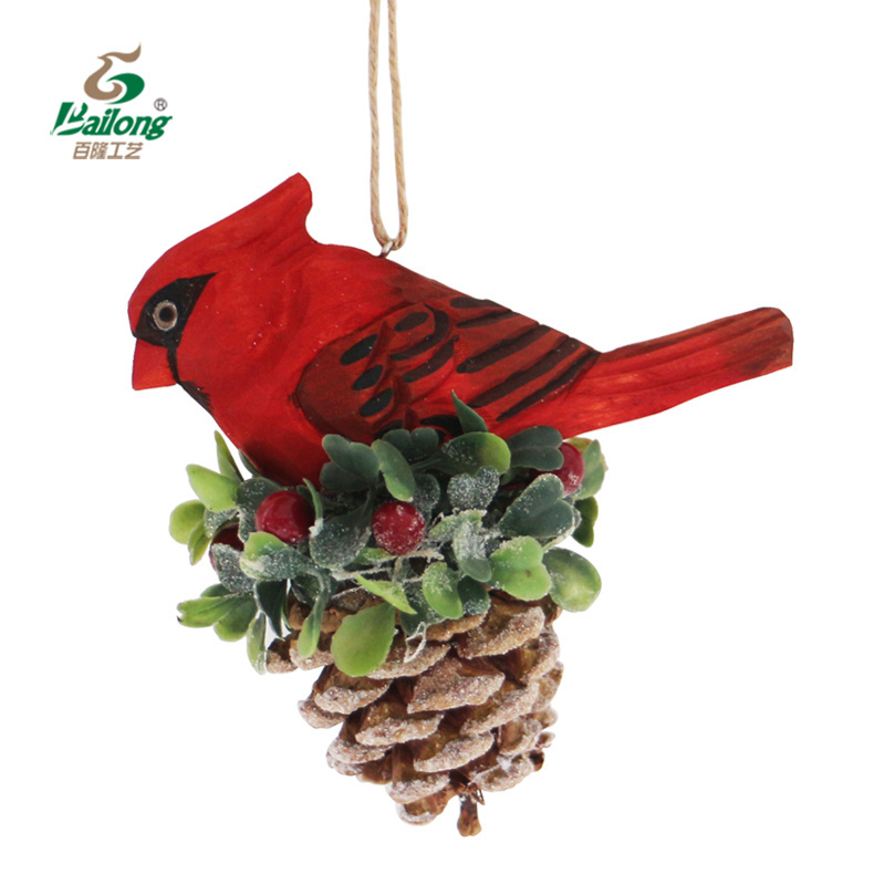 Professional factory wooden arts crafts home decor cute handmade wood carving bird