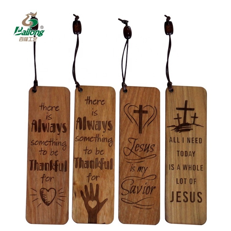 Ready to ship custom logo back to school laser wood engraving gift promotional wood bookmark