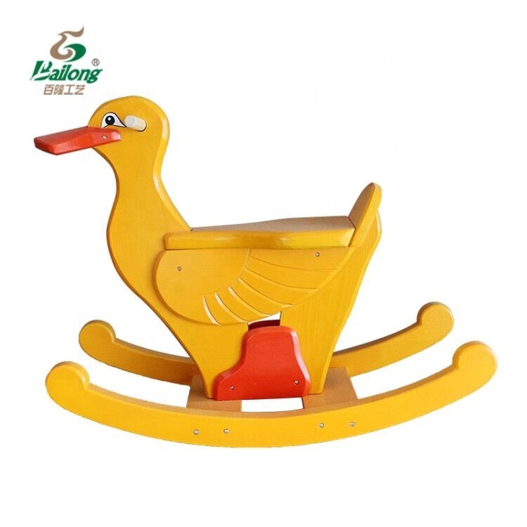 Wood factory child indoor outdoor animal shape ride on toy wood rider rocking horse