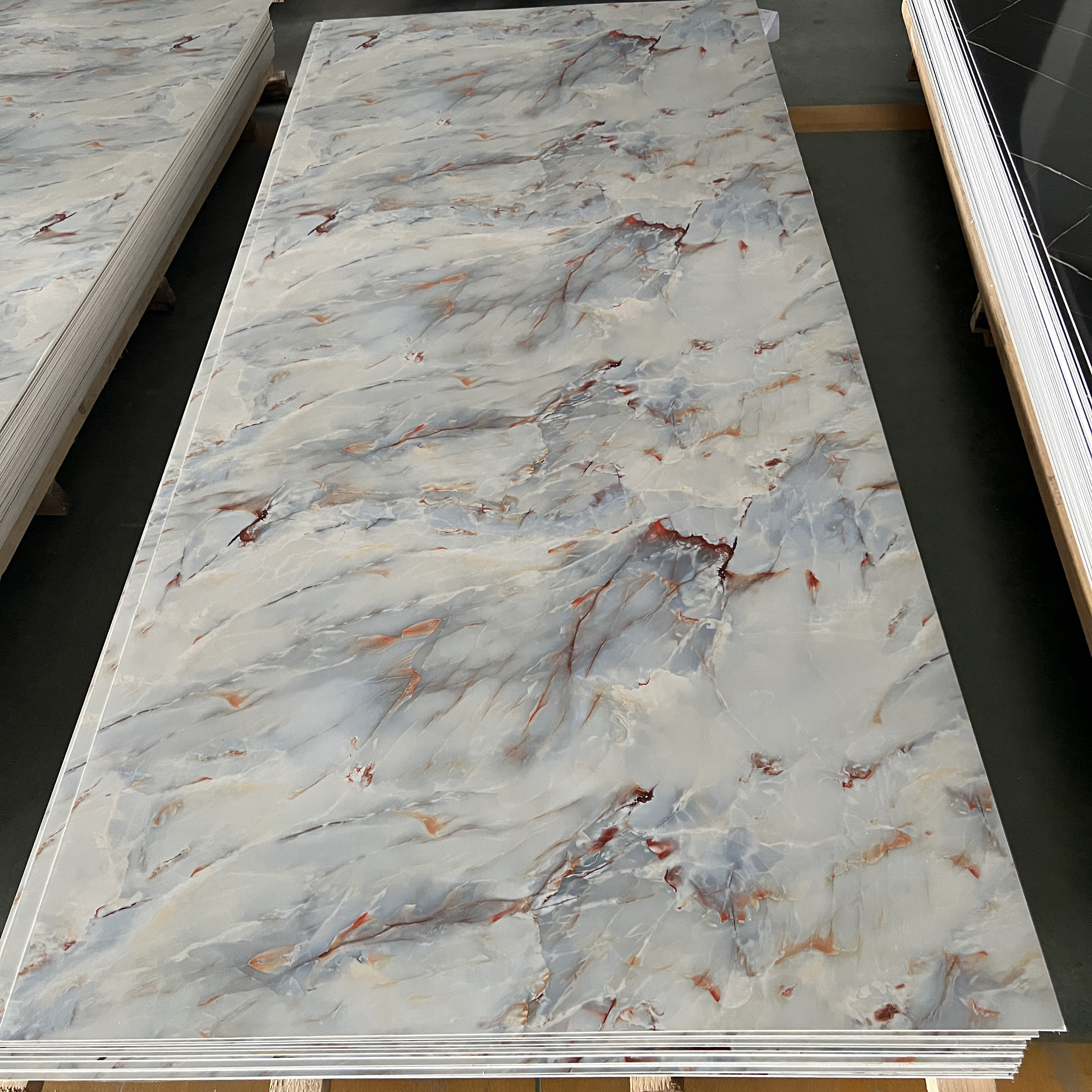 3mm PVC marble sheet UV wall panel for interior decoration ...