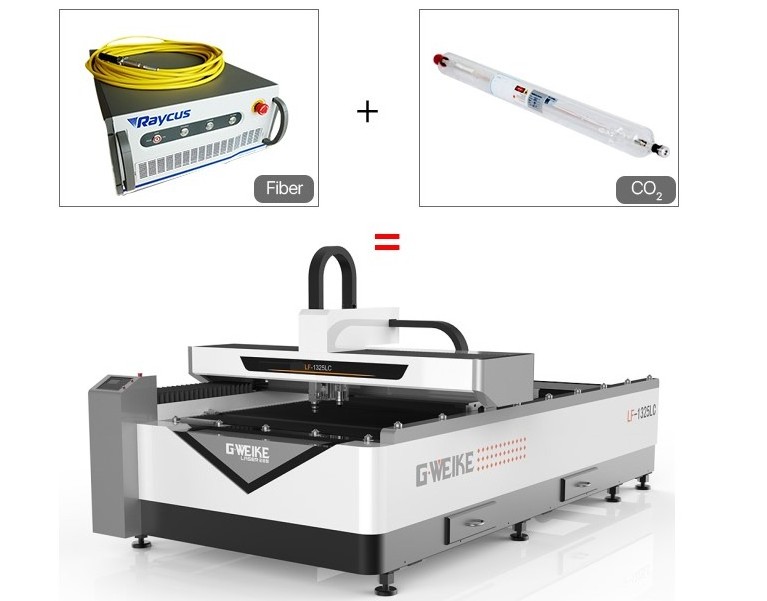 Gweike LF1325LC metal and nonmetal 1000W stainless steel carbon steel cnc fiber laser cutting machine