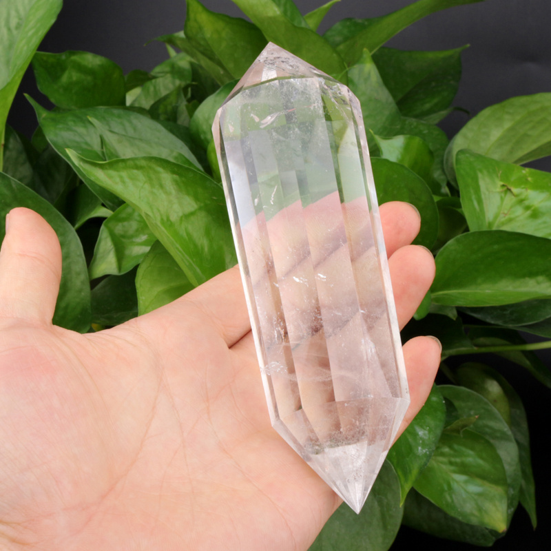 24 Sided Clear Quartz rose quartz Double Terminated Vogel Crystals Healing Point