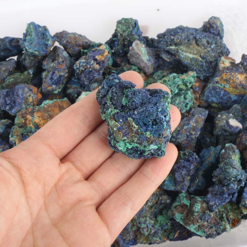 Wholesale Natural Blue Azurite Quartz Crystal Mineral Specimen Raw Rough Azurite