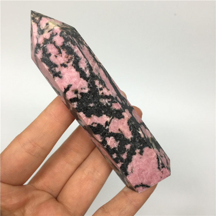 Wholesale Natural Crystal Stones for Healing Rhodonite Stone Crystal Point Wand Quartz Tower