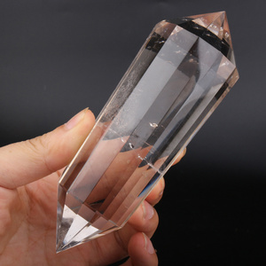 24 Sided Clear Quartz rose quartz Double Terminated Vogel Crystals Healing Point