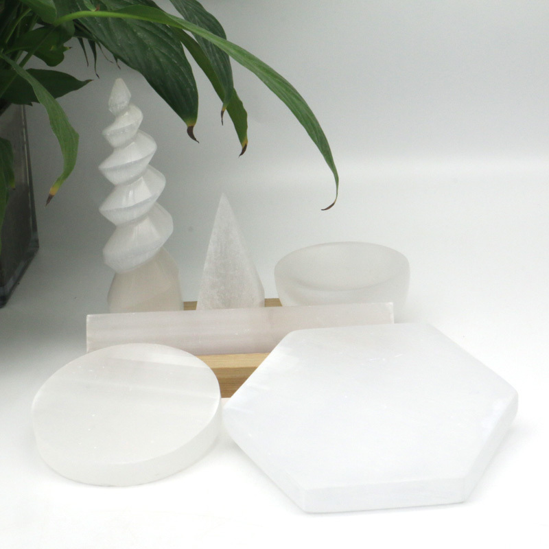 Wholesale selenite charging plate crystal selenite bowl selenite tower wand sticks