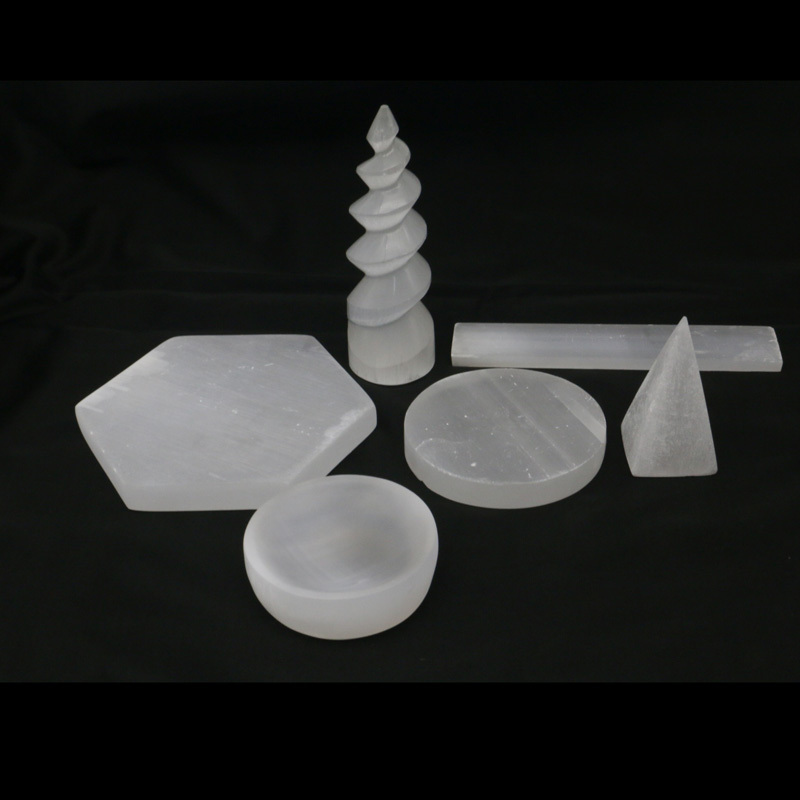 Wholesale selenite charging plate crystal selenite bowl selenite tower wand sticks