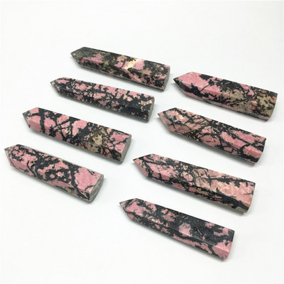 Wholesale Natural Crystal Stones for Healing Rhodonite Stone Crystal Point Wand Quartz Tower