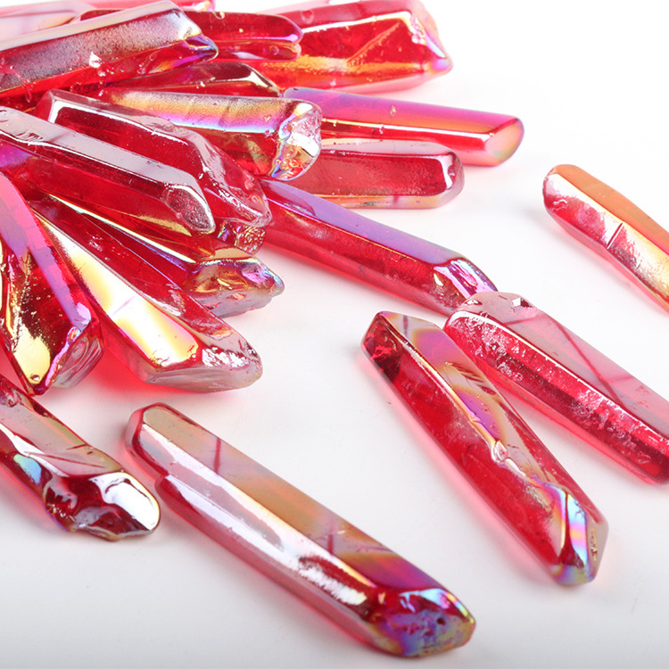 2-3 inches Wholesale Natural Red Aqua Aura Spirit Quartz Healing Crystal Stone Points For Home Decoration