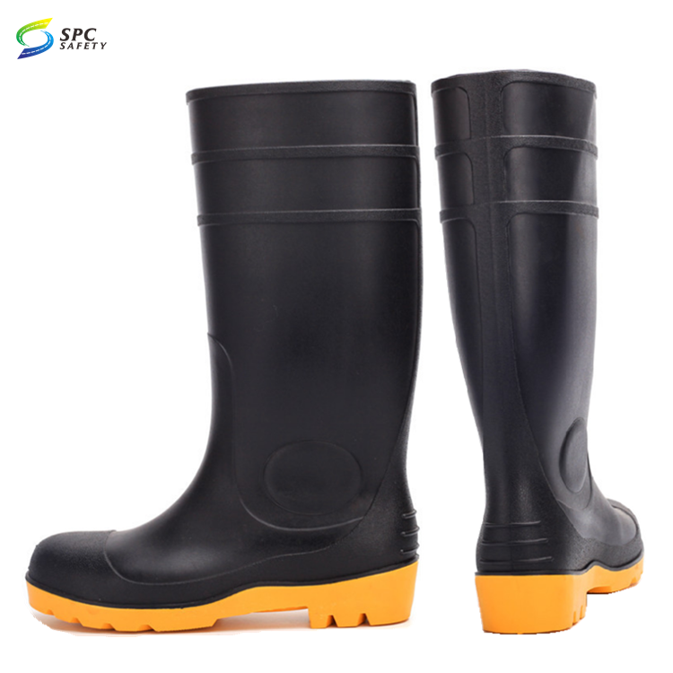 Industrial Agriculture construction Gardening green Waterproof anti slip Pvc rubber Steel toe cap protective work Mud Rain boots