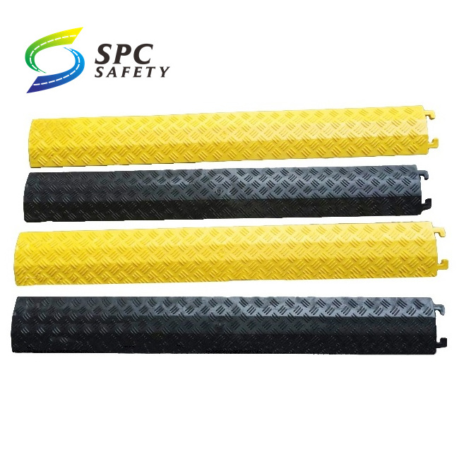 Lightweight durable Polyurethane plastic 1 channel office floor cable ramp drop over cover Cable wire cord Protectors