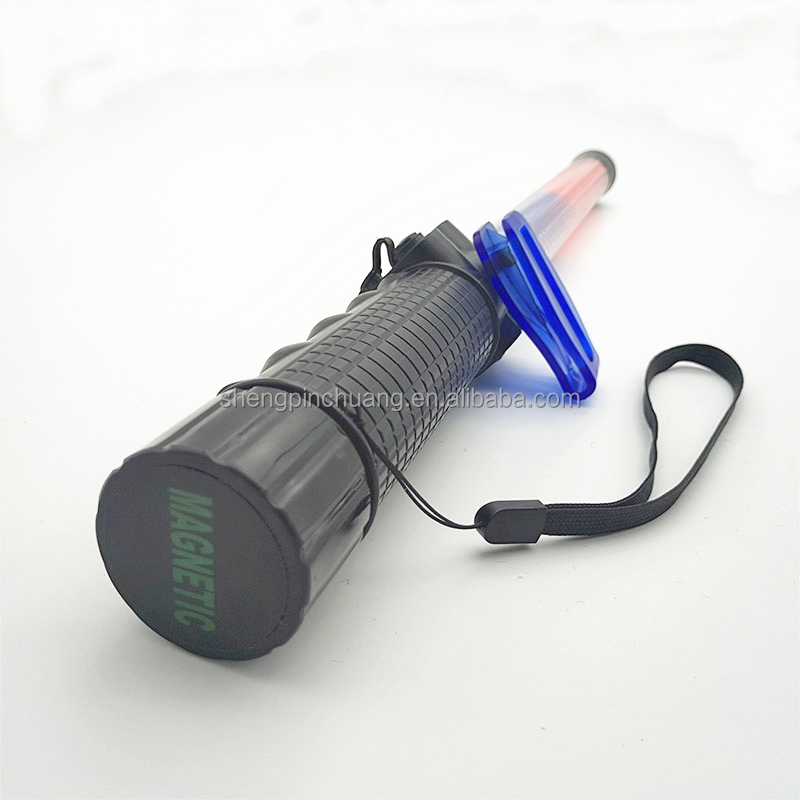 Heavy duty magnetic whistle led Red blue warning traffic signal light stick self defense emergency public security strobe baton