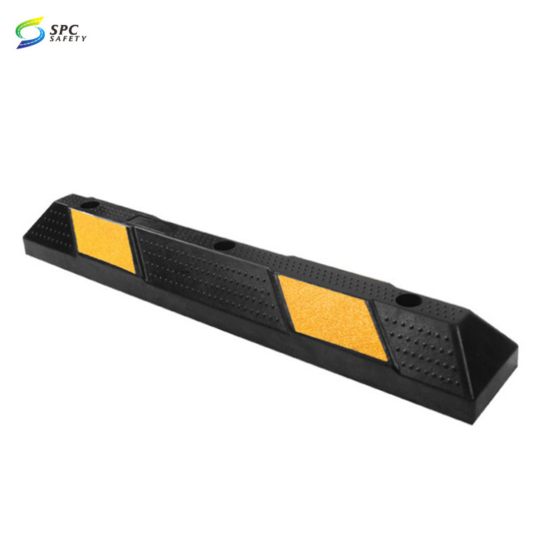 Wholesale garage driveway parking area vehicle park safety plastic Rubber parking Car tire wheel stopper Parking curb blocks