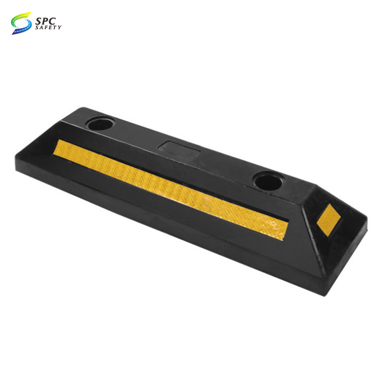 Wholesale garage driveway parking area vehicle park safety plastic Rubber parking Car tire wheel stopper Parking curb blocks