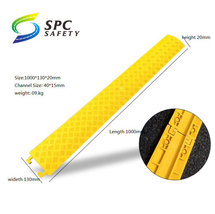 Lightweight durable Polyurethane plastic 1 channel office floor cable ramp drop over cover Cable wire cord Protectors