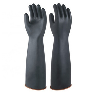 Smooth Surface Inside Heavy duty 55 cm long industry Rubber work Acid alkali oil resistance Heavy duty natural latex Gloves