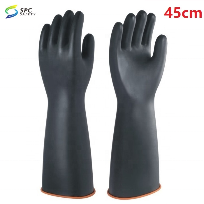 Smooth Surface Inside Heavy duty 55 cm long industry Rubber work Acid alkali oil resistance Heavy duty natural latex Gloves