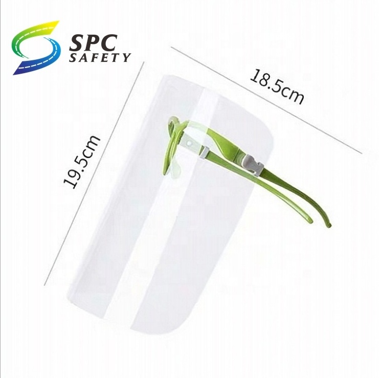 Women Men industrial daily anti splash plastic transparent safety face protection guard visor face shield with Glasses frame