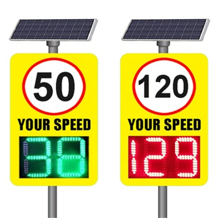 Led detector display radar check speed limit sign Solar Variable radar speed feedback warning signs