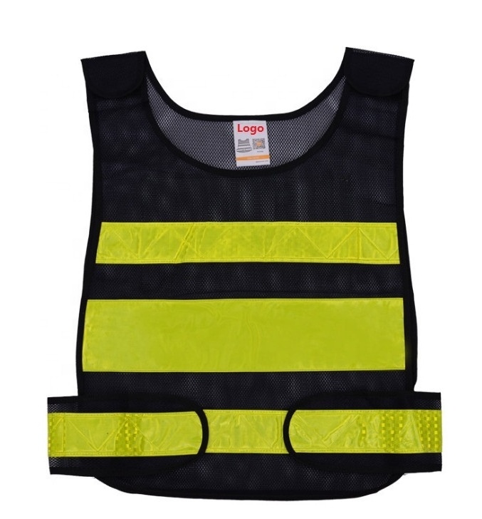 Hot Selling custom Orange Black reflective hi vis safety vest with reflective  construction security work safety vest