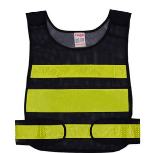 Hot Selling custom Orange Black reflective hi vis safety vest with reflective  construction security work safety vest