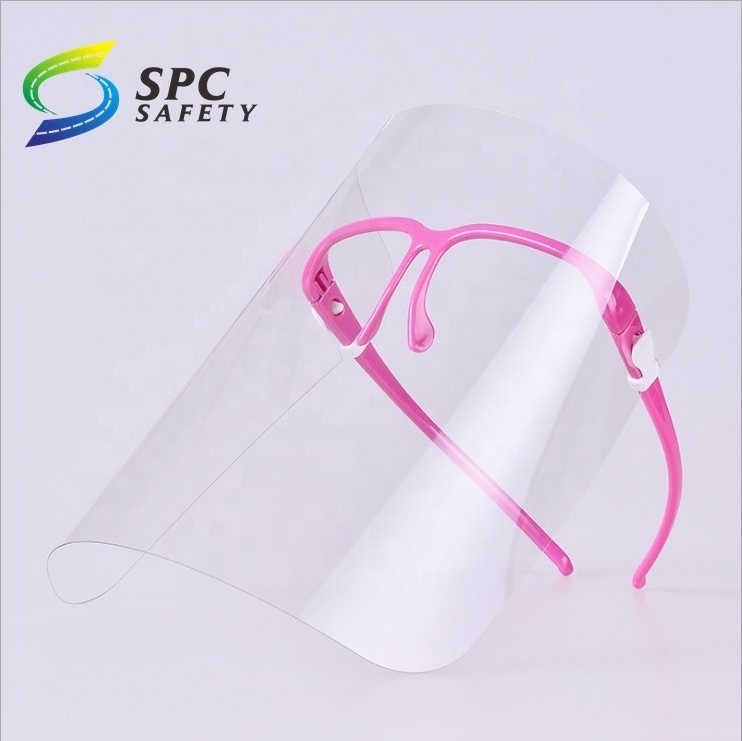 Unisex anti Fog industry daily plastic clear replaceable reusable safety splash Guard full face protection Glasses frame shield