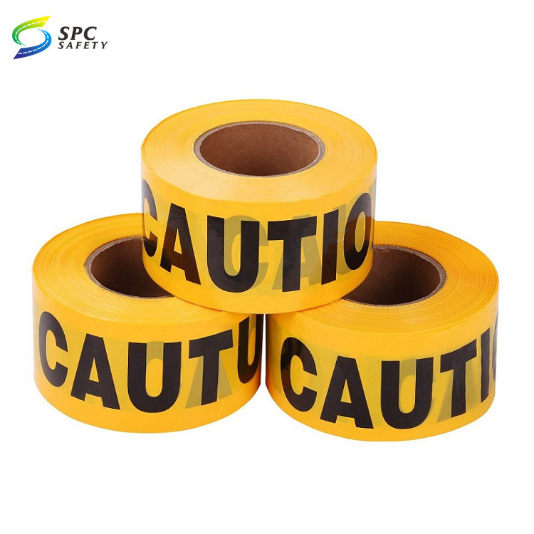 PE non-adhesive custom printing content safety warning black and yellow caution danger warning tape