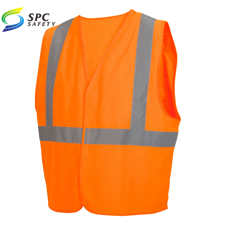 Cheap CE class 3 reflective high visibility traffic road safety vest Fluorescent orange high visibility reflective vest