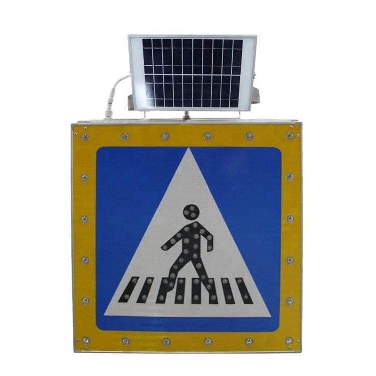 IP65 waterproof safety warning crosswalk traffic signal LED flashing light road crossing signage pedestrian signs