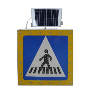 IP65 waterproof safety warning crosswalk traffic signal LED flashing light road crossing signage pedestrian signs