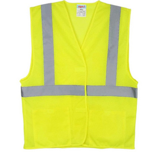 ANSI class 2 unisex customize logo printed high visibility fluorescent yellow safety work reflective vest