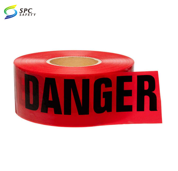 PE non-adhesive custom printing content safety warning black and yellow caution danger warning tape