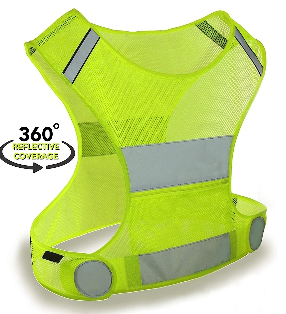 Security Outdoor Reflective Safety Vest High Visibility Adjustable Night Running Vest