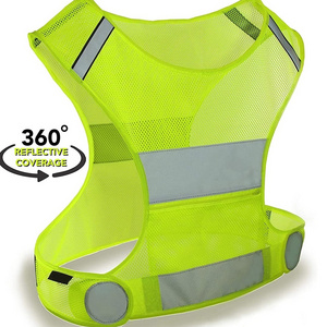 Security Outdoor Reflective Safety Vest High Visibility Adjustable Night Running Vest