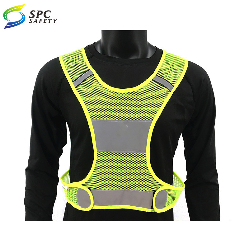 Security Outdoor Reflective Safety Vest High Visibility Adjustable Night Running Vest