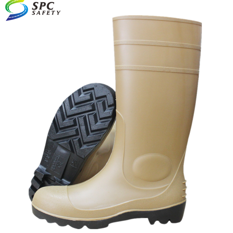 Industrial Agriculture construction Gardening green Waterproof anti slip Pvc rubber Steel toe cap protective work Mud Rain boots