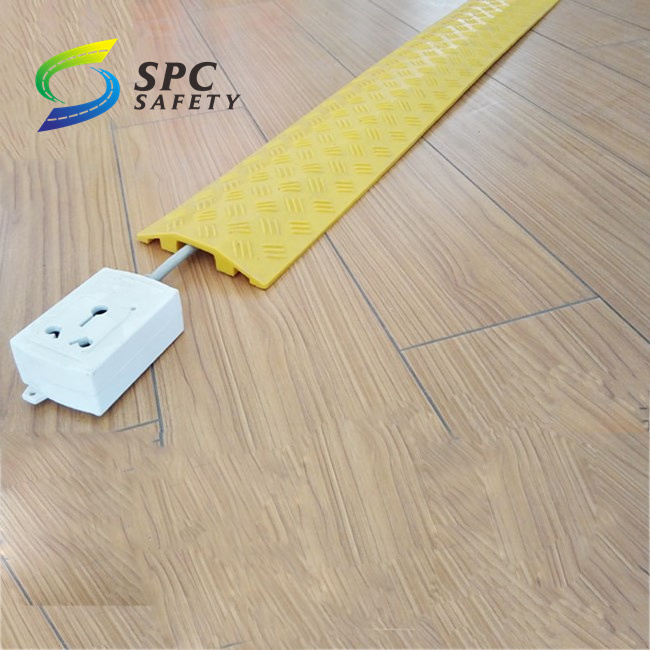 Lightweight durable Polyurethane plastic 1 channel office floor cable ramp drop over cover Cable wire cord Protectors