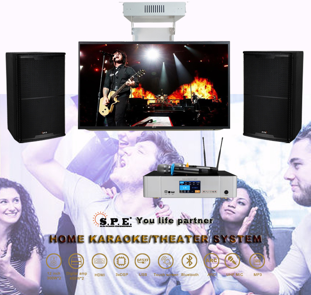 Home theater speaker sound audio karaoke KTV speaker system 12 inch speaker box karaoke amplifier 450W professional audio