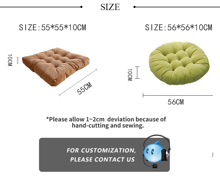 Wholesale Corduroy Floor Pillow Round Seat Cushion Floor Pad Meditation Cushion for Sofa Balcony