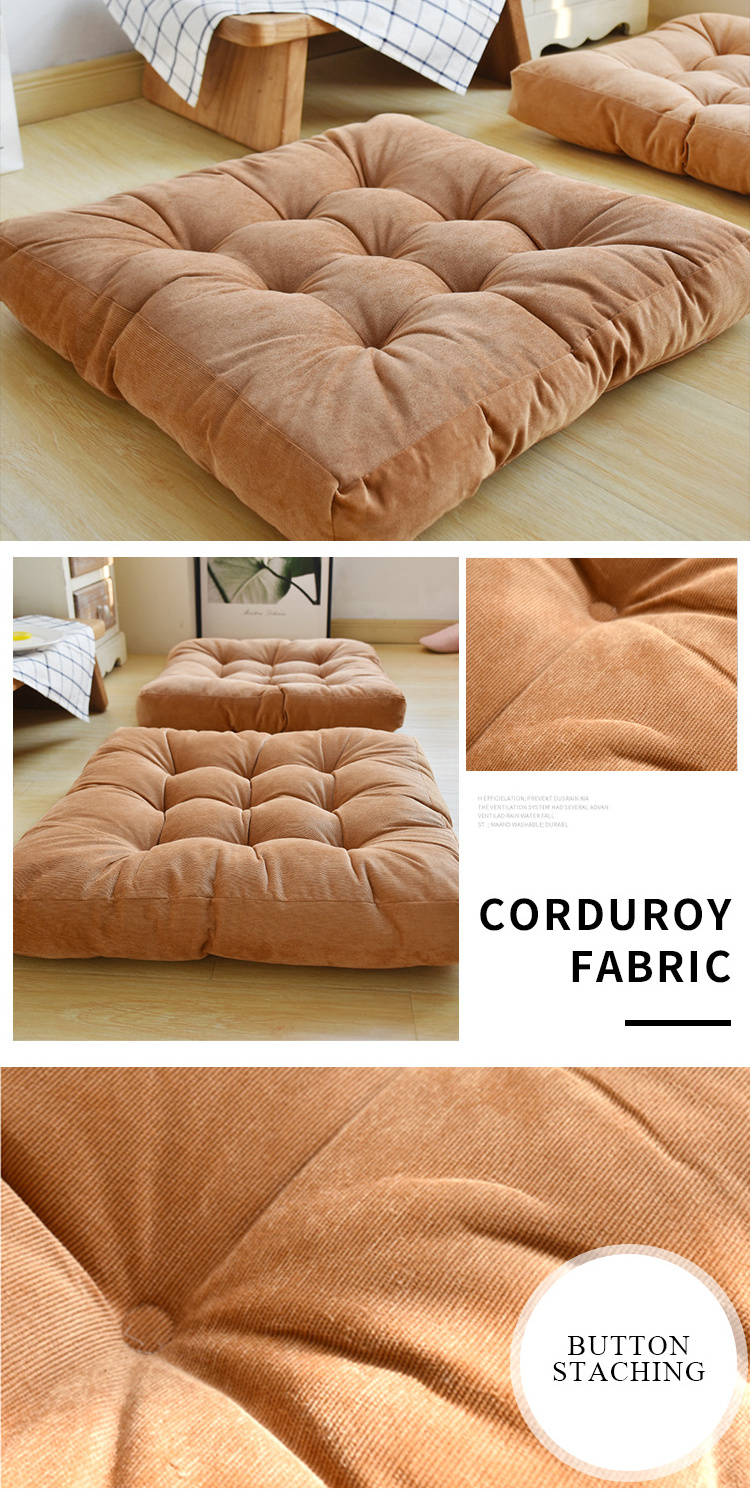 Wholesale Corduroy Floor Pillow Round Seat Cushion Floor Pad Meditation Cushion for Sofa Balcony